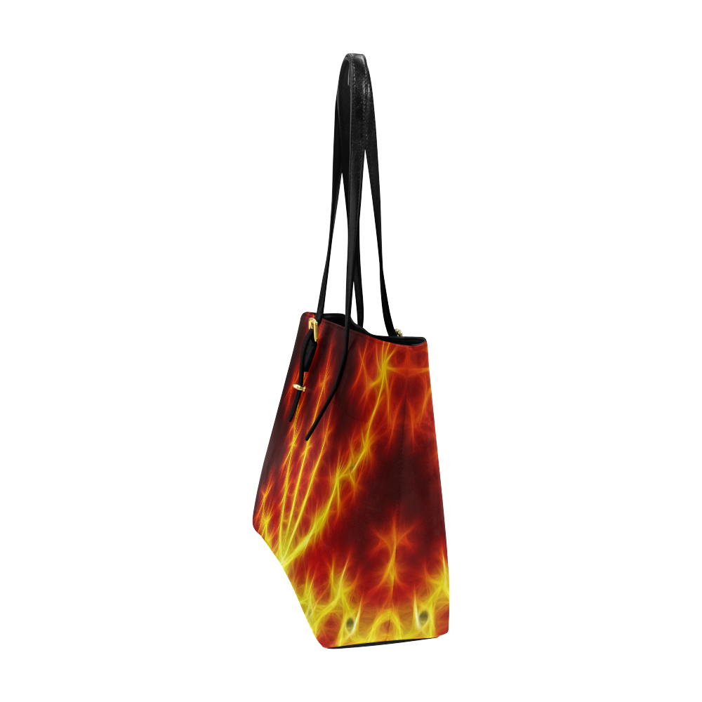 Fractal Explosion In Red And Yellow Euramerican Tote Bag/Large (Model 1656)