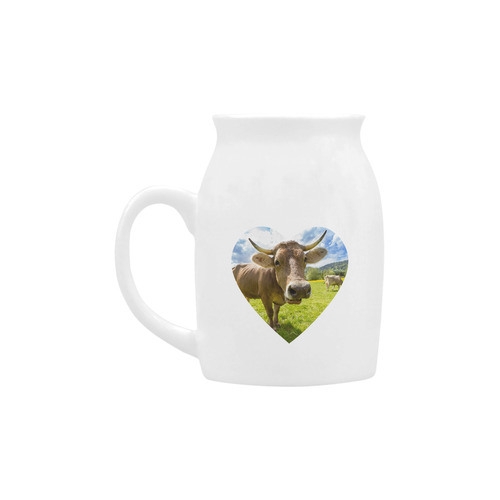 Photography Pretty Blond Cow On Grass Milk Cup (Small) 300ml