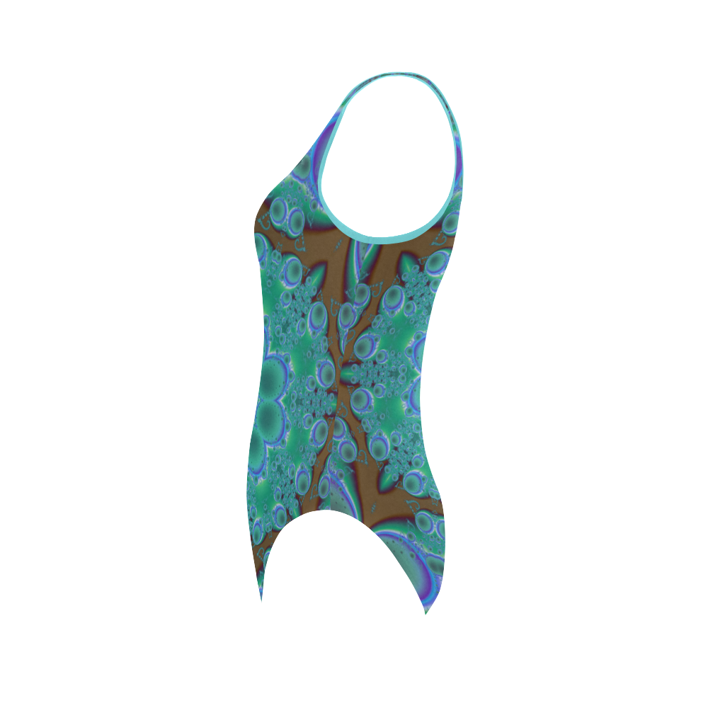 fractal pattern 1 Vest One Piece Swimsuit (Model S04)