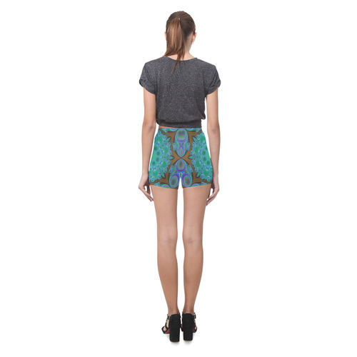 fractal pattern 1 Briseis Skinny Shorts (Model L04)