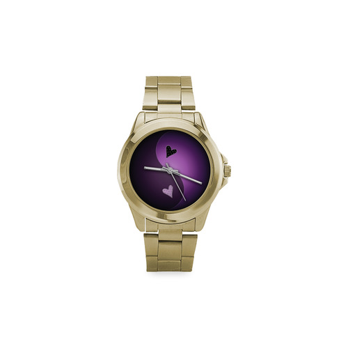 yin yang heart- purple Custom Gilt Watch(Model 101)