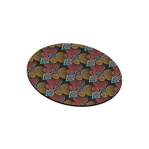 Lovely Geometric LOVE Hearts Pattern Round Mousepad