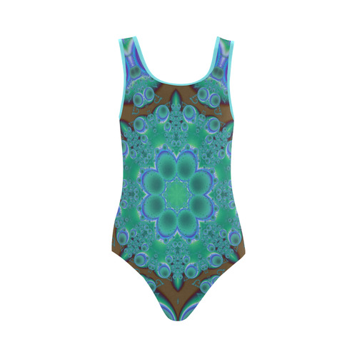 fractal pattern 1 Vest One Piece Swimsuit (Model S04)