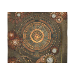 Steampunk, wonderful vintage clocks and gears Cotton Linen Wall Tapestry 60"x 51"