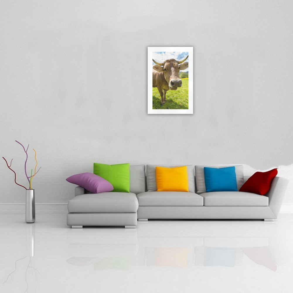Photography Pretty Blond Cow On Grass Art Print 19‘’x28‘’