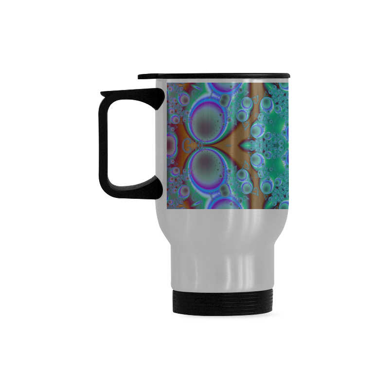 fractal pattern 1 Travel Mug (Silver) (14 Oz)