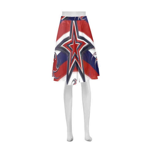 Tricolor Stars Stripes Athena Women's Short Skirt (Model D15)