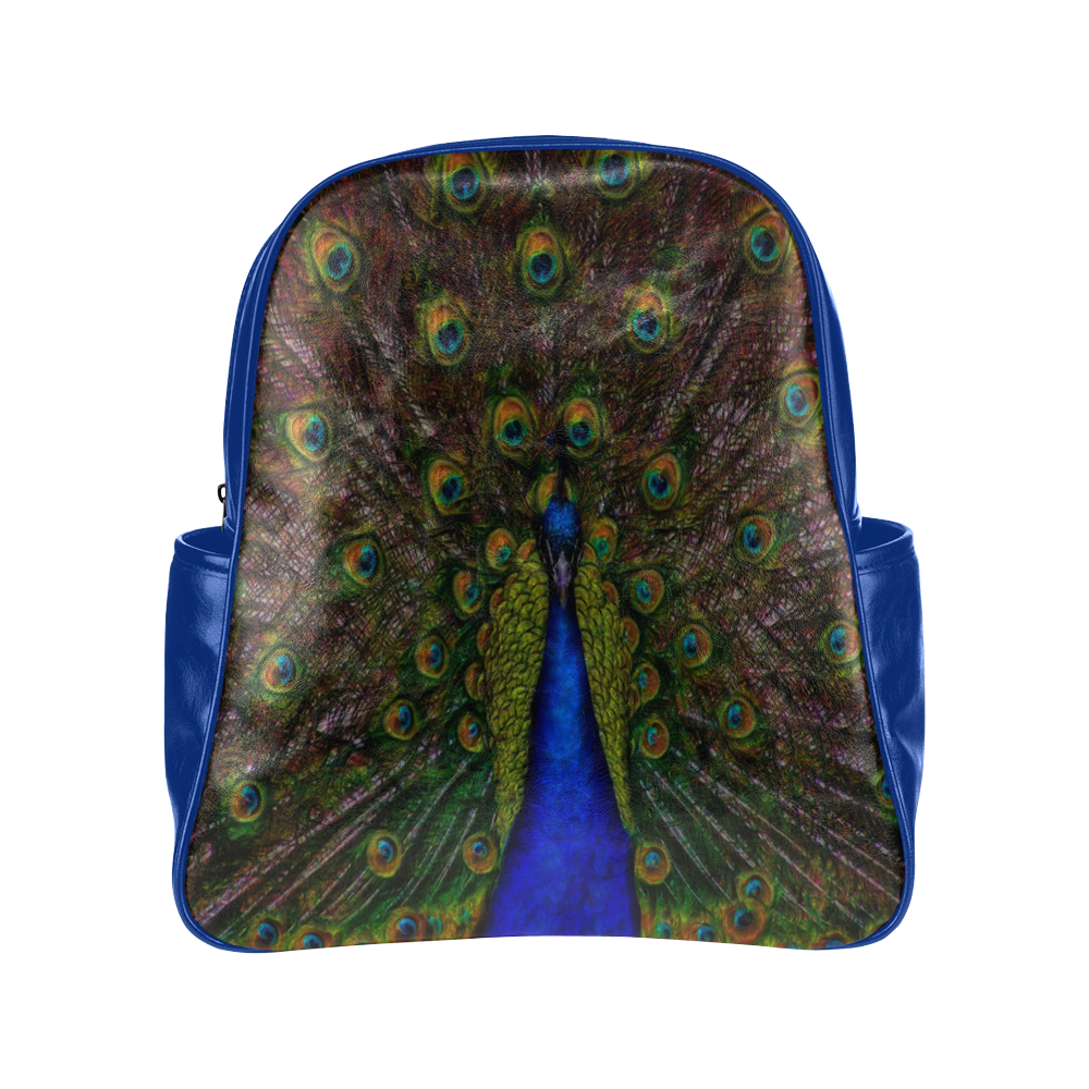 Awesome Peacock Multi-Pockets Backpack (Model 1636)