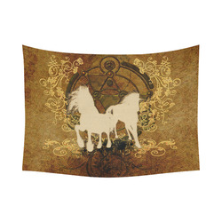Beautiful horses, silhouette Cotton Linen Wall Tapestry 80"x 60"