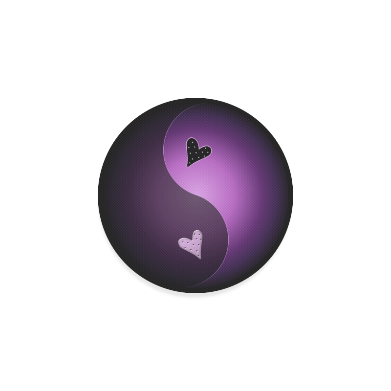 yin yang heart- purple Round Coaster