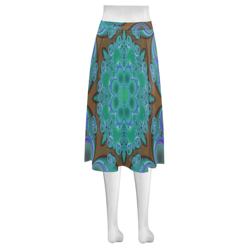 fractal pattern 1 Mnemosyne Women's Crepe Skirt (Model D16)