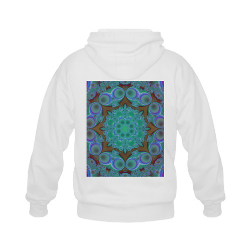 fractal pattern 1 Gildan Full Zip Hooded Sweatshirt (Model H02)