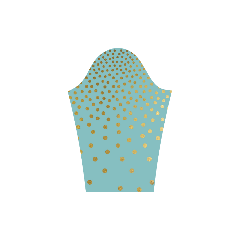 Gold Elegance Polka Dots Shower Round Collar Dress (D22)