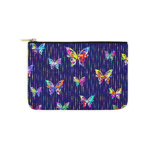 Butterflies On Dotted Lines Pattern Carry-All Pouch 9.5''x6''
