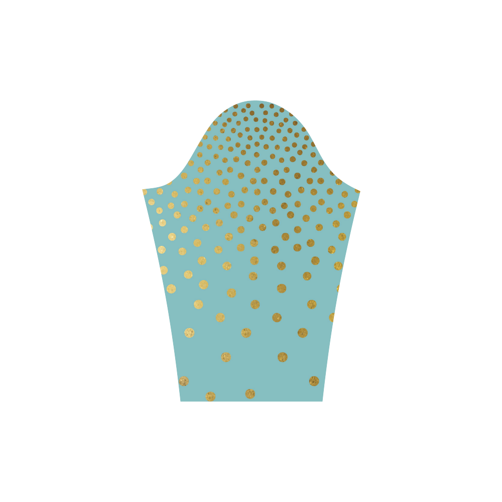 Gold Elegance Polka Dots Shower Round Collar Dress (D22)