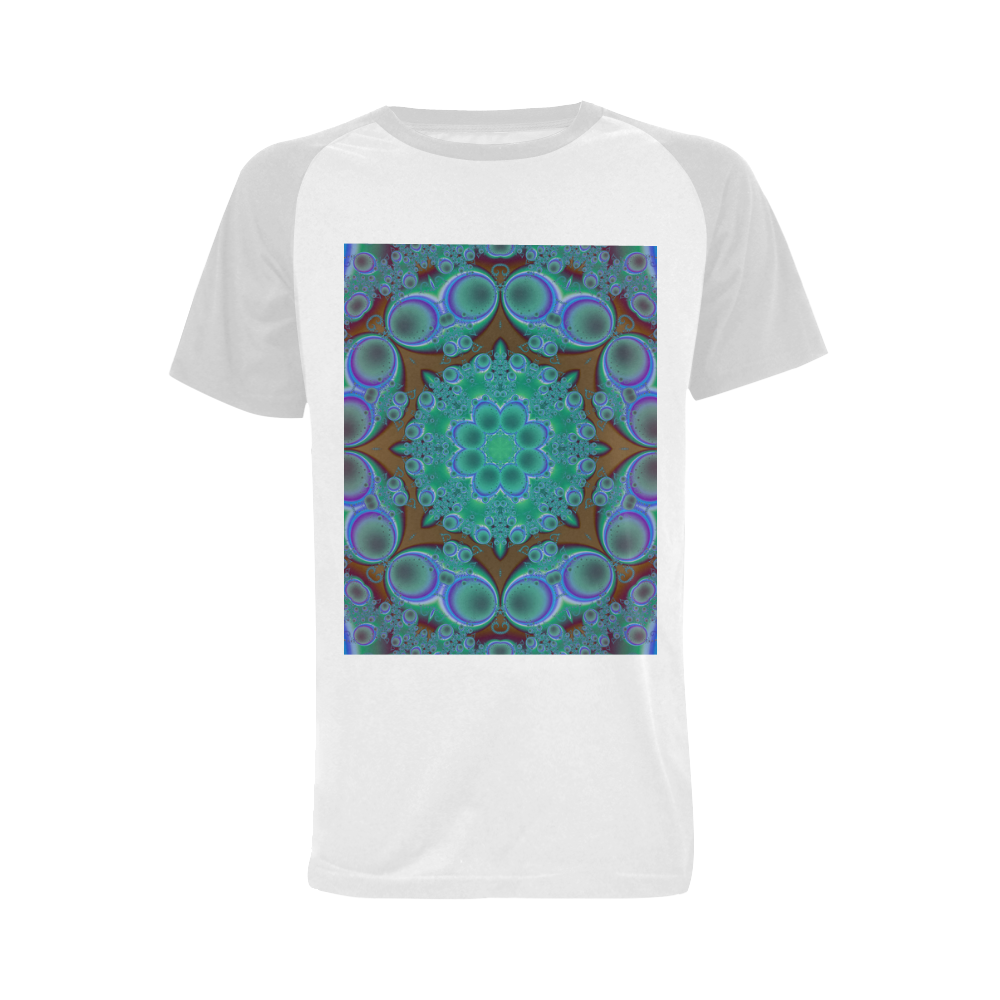 fractal pattern 1 Men's Raglan T-shirt Big Size (USA Size) (Model T11)