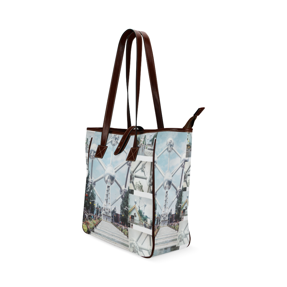 Vintage Brussels Atomium Collage Classic Tote Bag (Model 1644)