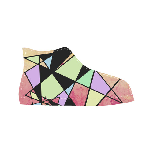 Geometric shapes Aquila High Top Microfiber Leather Women's Shoes/Large Size (Model 032)