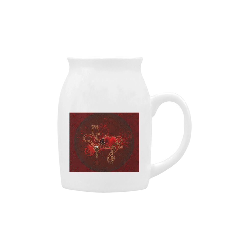 Wonderful steampunk design with heart Milk Cup (Small) 300ml