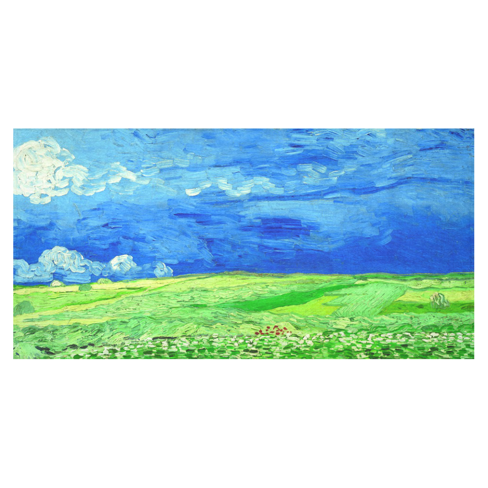 Vincent van Gogh Wheatfield Under Thunderclouds Cotton Linen Tablecloth 60"x120"