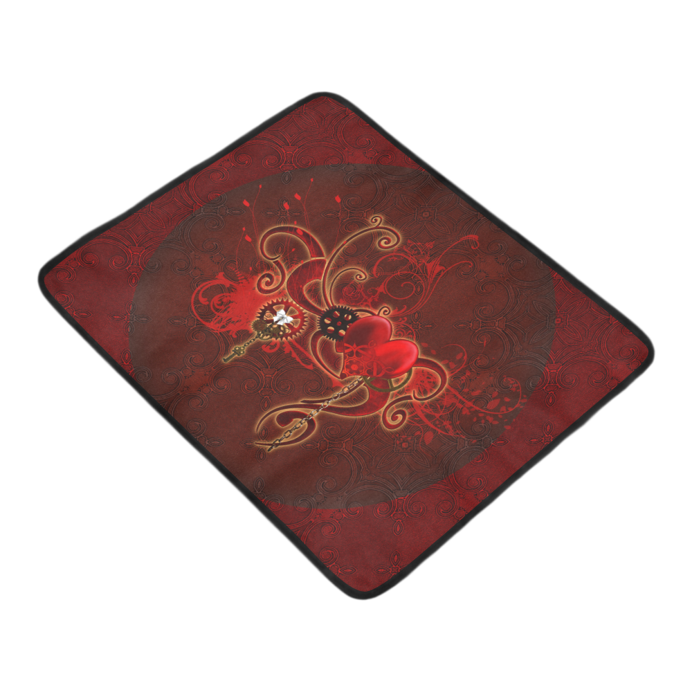 Wonderful steampunk design with heart Beach Mat 78"x 60"