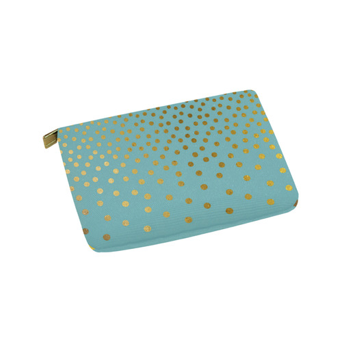 Gold Elegance Polka Dots Shower Carry-All Pouch 9.5''x6''