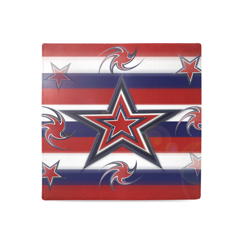 Tricolor Stars Stripes Women's Leather Wallet (Model 1611)