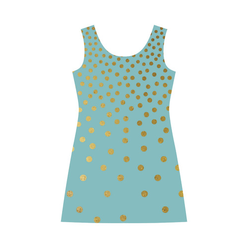 Gold Elegance Polka Dots Shower Bateau A-Line Skirt (D21)