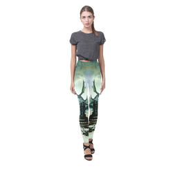 Dragon in a fantasy landscape Cassandra Women's Leggings (Model L01)