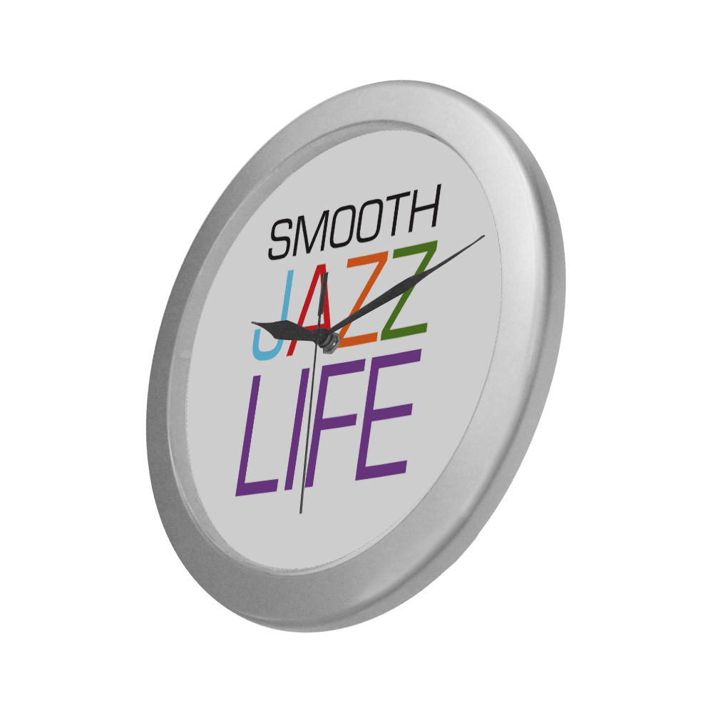 Smooth Jazz Life - Logo Clock Silver Color Wall Clock