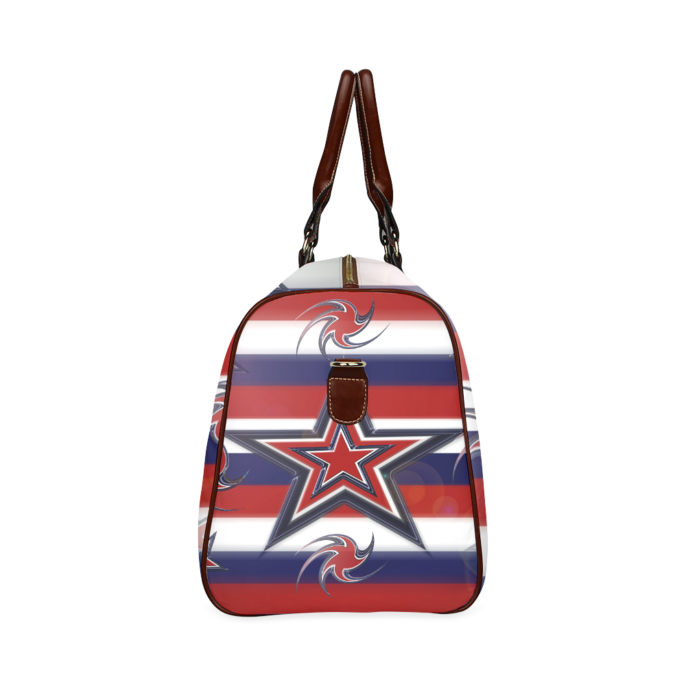 Tricolor Stars Stripes Waterproof Travel Bag/Small (Model 1639)