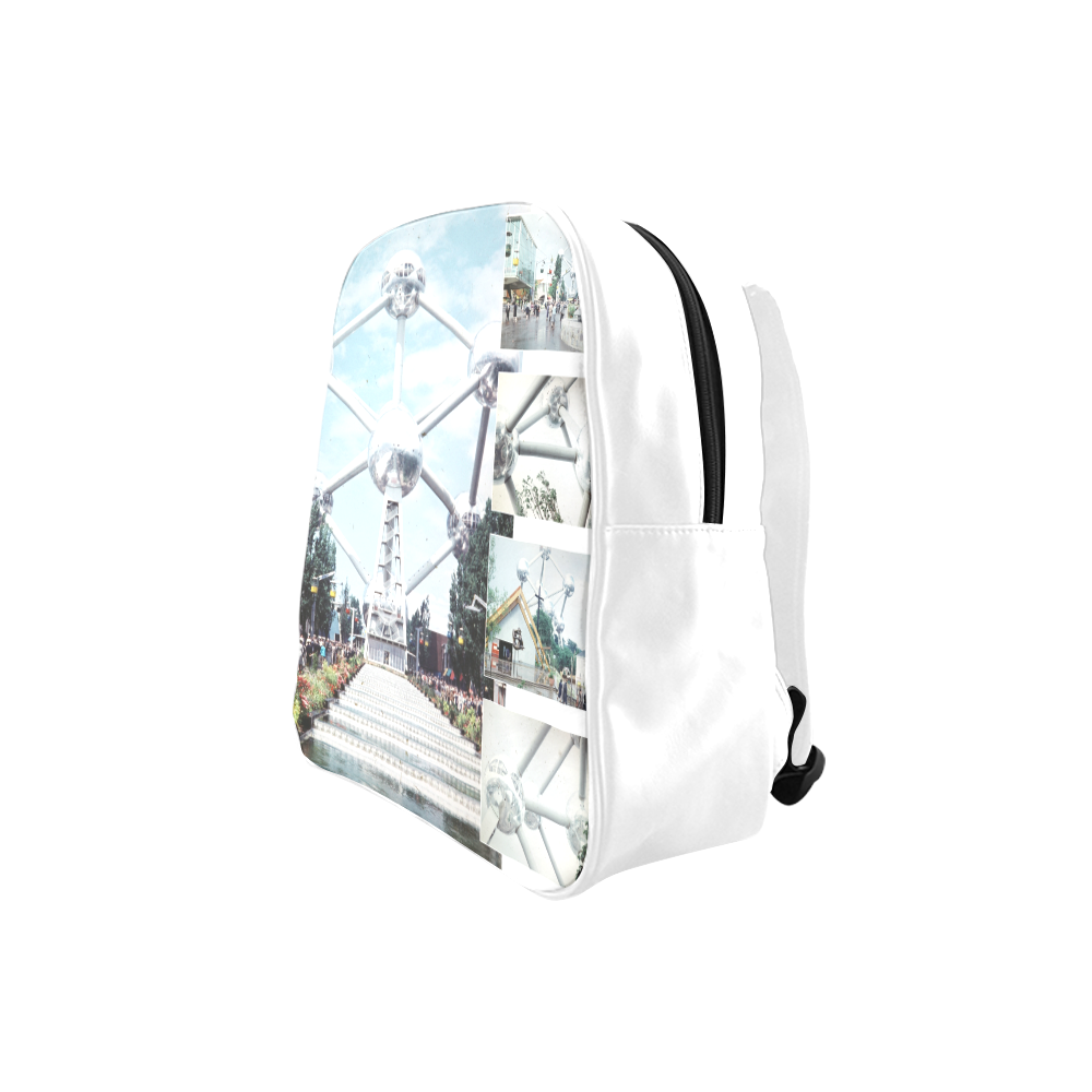 Vintage Brussels Atomium Collage School Backpack (Model 1601)(Small)