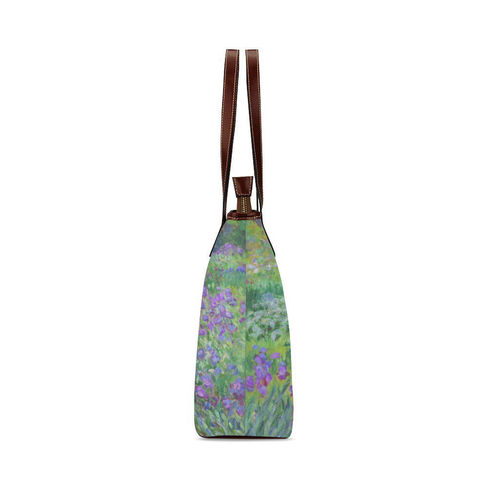 Claude Monet Iris Garden Giverny Floral Shoulder Tote Bag (Model 1646)