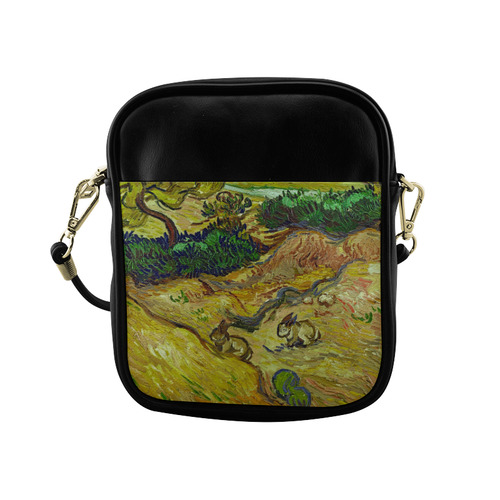 Vincent van Gogh Landscape with Rabbits Sling Bag (Model 1627)
