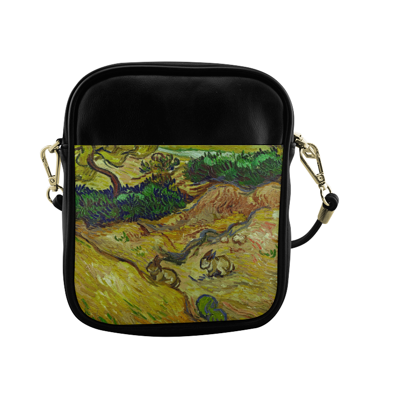 Vincent van Gogh Landscape with Rabbits Sling Bag (Model 1627)