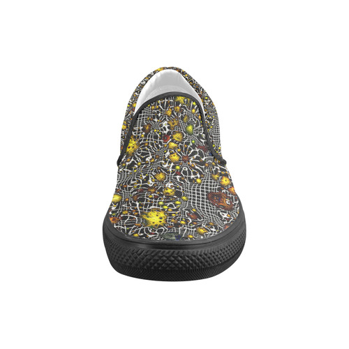 sci-fi fantasy cosmos yellow by JamColors Men's Slip-on Canvas Shoes (Model 019)
