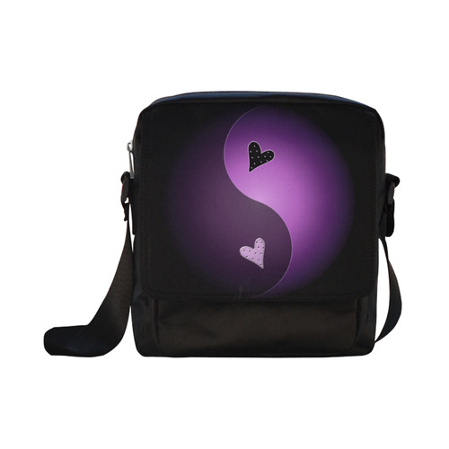 yin yang heart- purple Crossbody Nylon Bags (Model 1633)