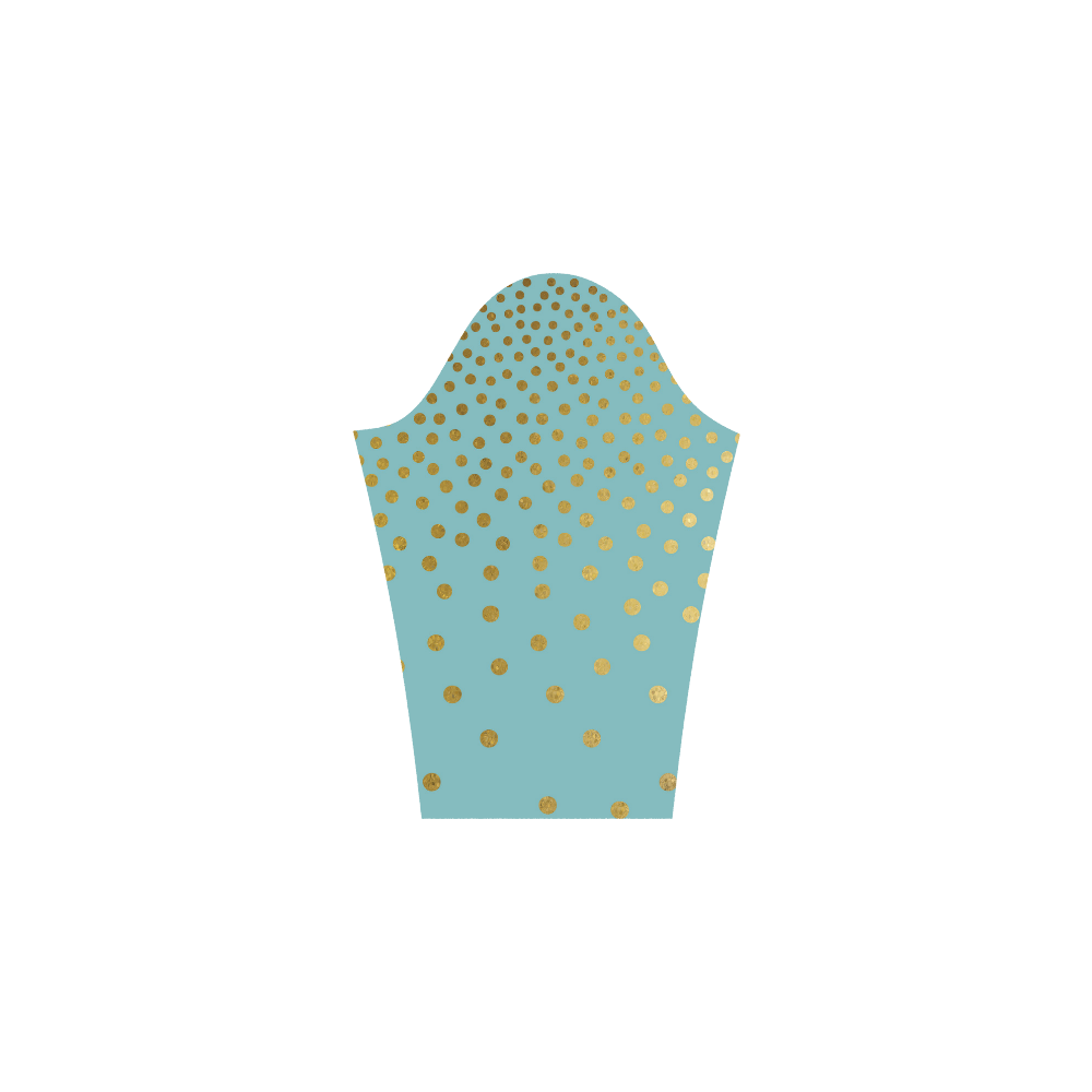 Gold Elegance Polka Dots Shower Bateau A-Line Skirt (D21)