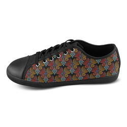 Lovely Geometric LOVE Hearts Pattern Canvas Shoes for Women/Large Size (Model 016)