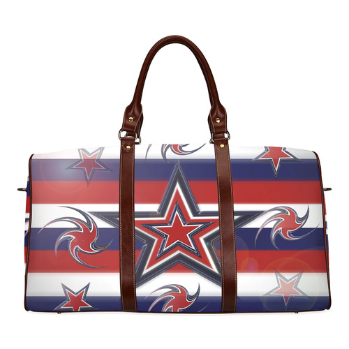 Tricolor Stars Stripes Waterproof Travel Bag/Small (Model 1639)