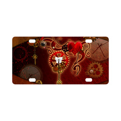 steampunk, hearts, clocks and gears Classic License Plate