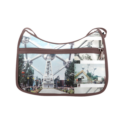 Vintage Brussels Atomium Collage Crossbody Bags (Model 1616)