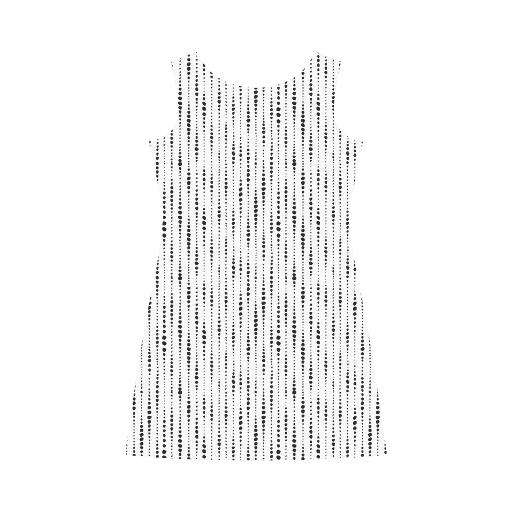 Black Dotted Lines Pattern Bateau A-Line Skirt (D21)