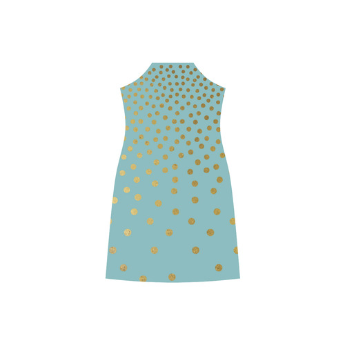 Gold Elegance Polka Dots Shower V-Neck Open Fork Long Dress(Model D18)
