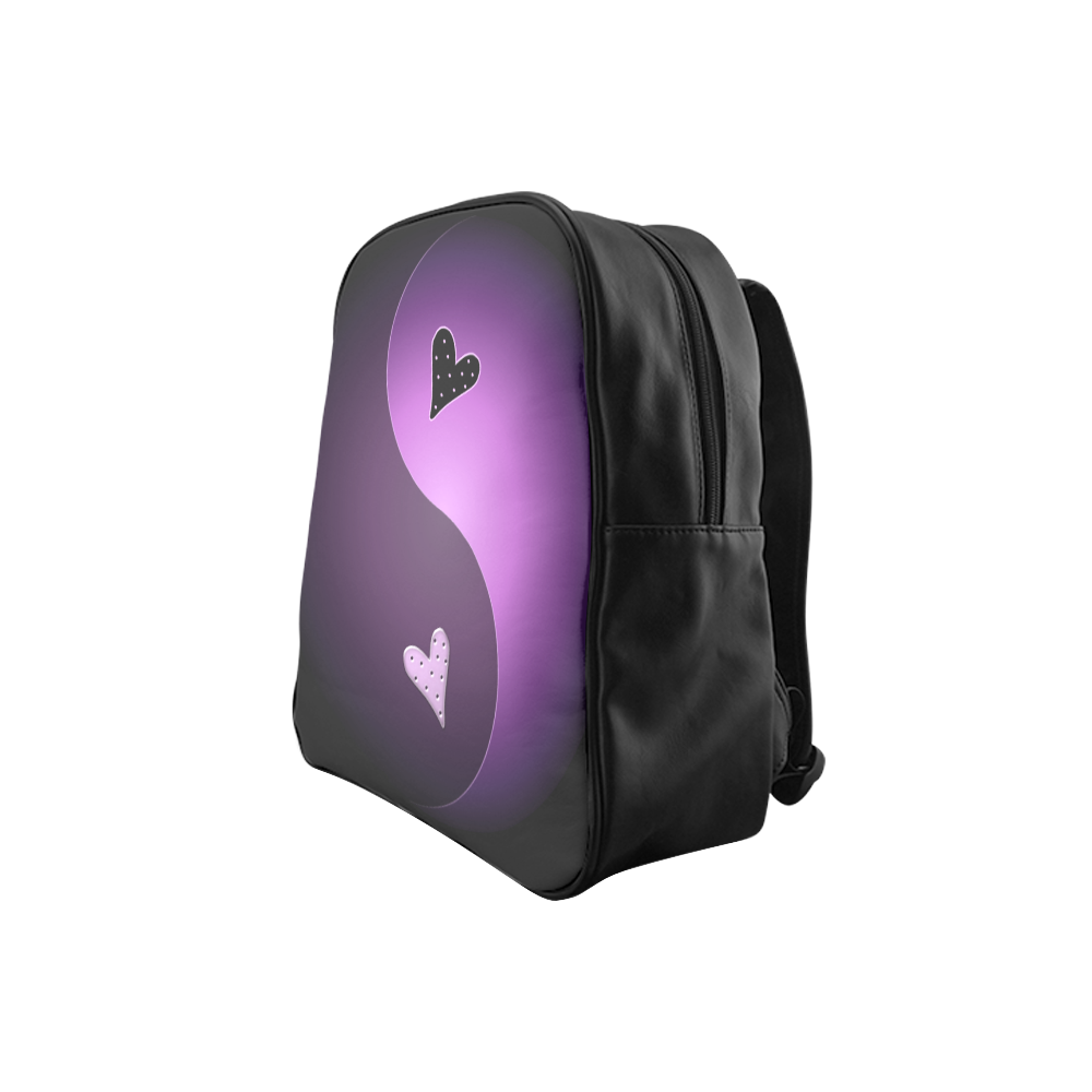 yin yang heart- purple School Backpack (Model 1601)(Small)