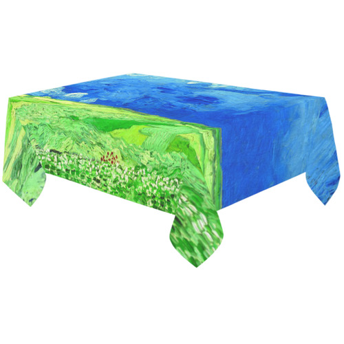 Vincent van Gogh Wheatfield Under Thunderclouds Cotton Linen Tablecloth 60"x120"