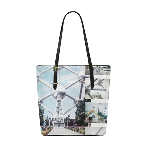 Vintage Brussels Atomium Collage Euramerican Tote Bag/Small (Model 1655)