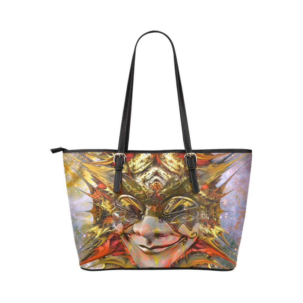 Star Clown Leather Tote Bag/Large (Model 1651)