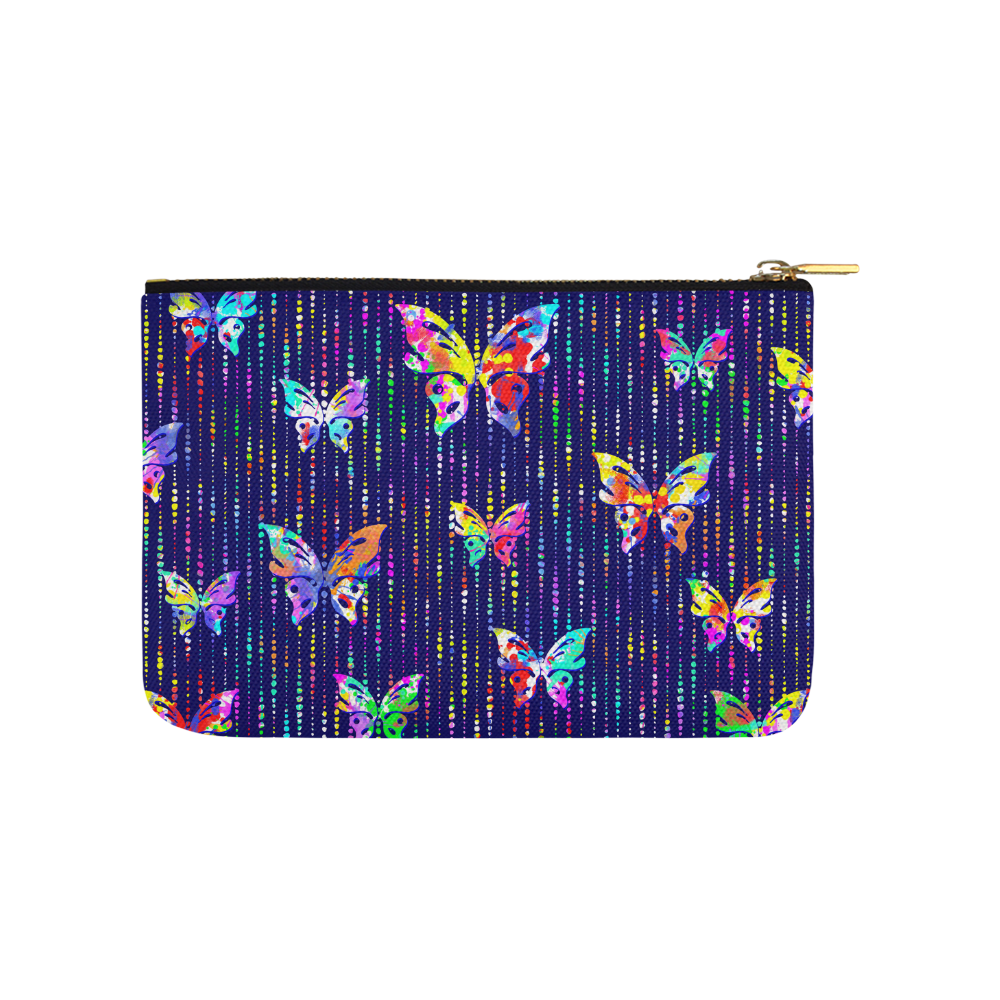 Butterflies On Dotted Lines Pattern Carry-All Pouch 9.5''x6''