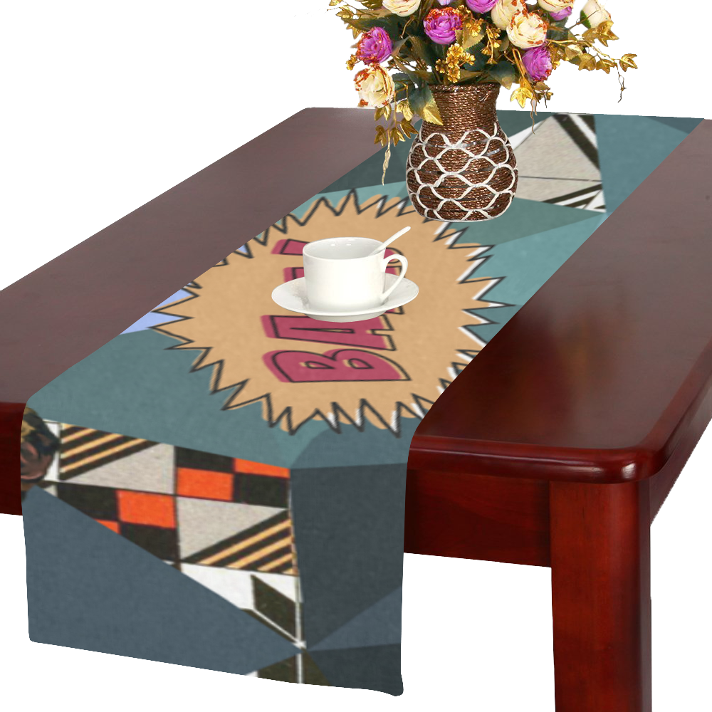 Geometric Collage Table Runner 16x72 inch